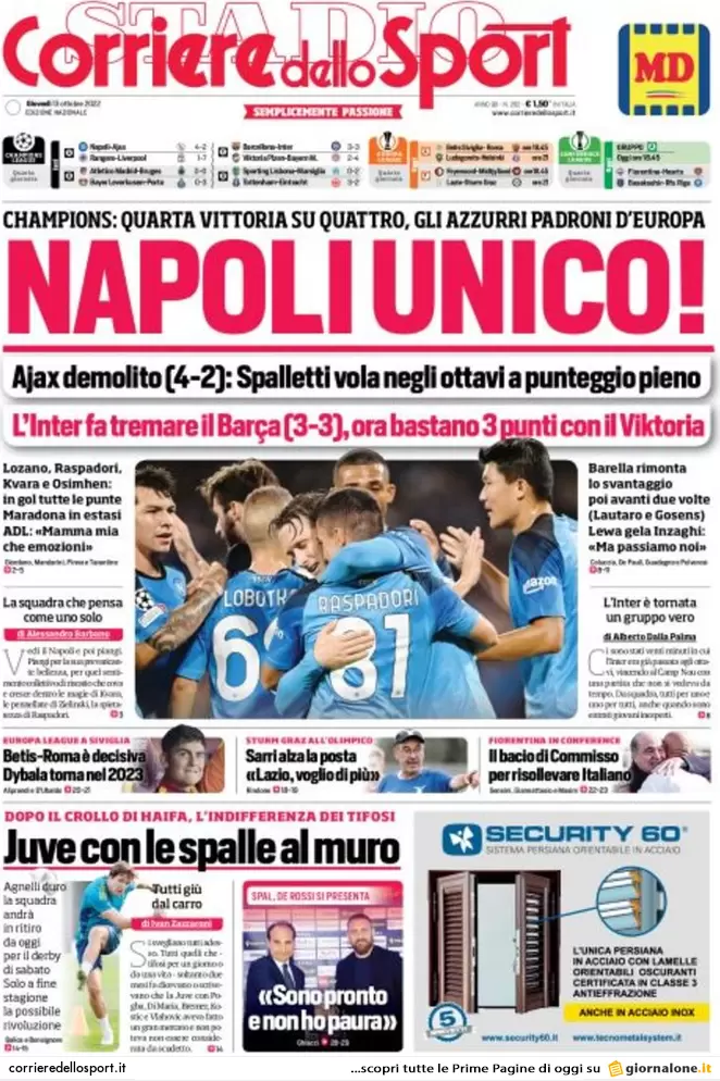 Prime pagine giornali 13 ottobre 2022. Pfizer svela: 0 test su trasmissibilità