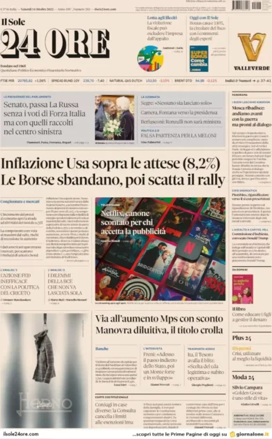Prime pagine giornali economici 14 ottobre. Coniugi in case diverse, basta Imu