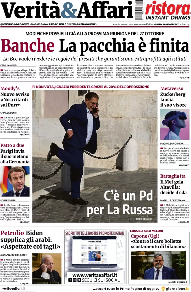 Prime pagine giornali economici 14 ottobre. Coniugi in case diverse, basta Imu Prime pagine giornali economici 14 ottobre. Coniugi in case diverse, basta Imu
