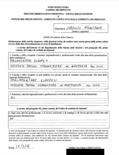 Lorenzo Fontana “inpiegato”: lo strafalcione del presidente della Camera