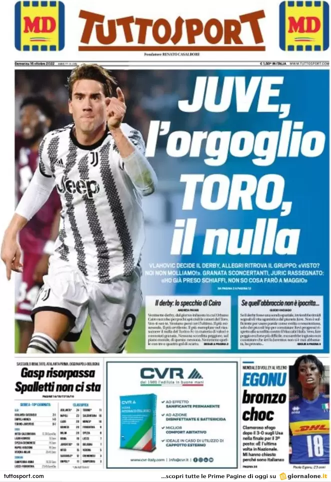Prime pagine giornali 16 ottobre 2022. Il governo è appeso a una telefonata