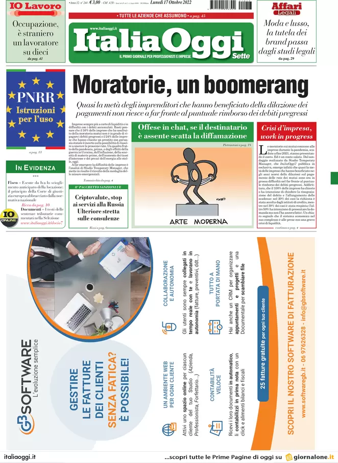 Prime pagine giornali economici 17 ottobre. Superbonus, truffe per 6 miliardi