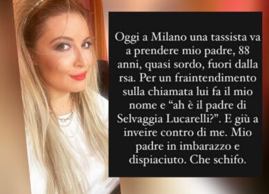 Selvaggia Lucarelli (di nuovo) contro i tassisti milanesi: “Urla a mio padre”
