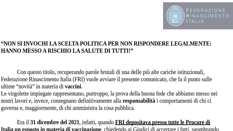 Vaccino bambini, FRI denuncia: “procure immobili” – Il tg VERO GIORNALE Vaccino bambini, FRI denuncia: “procure immobili” – Il tg VERO GIORNALE
