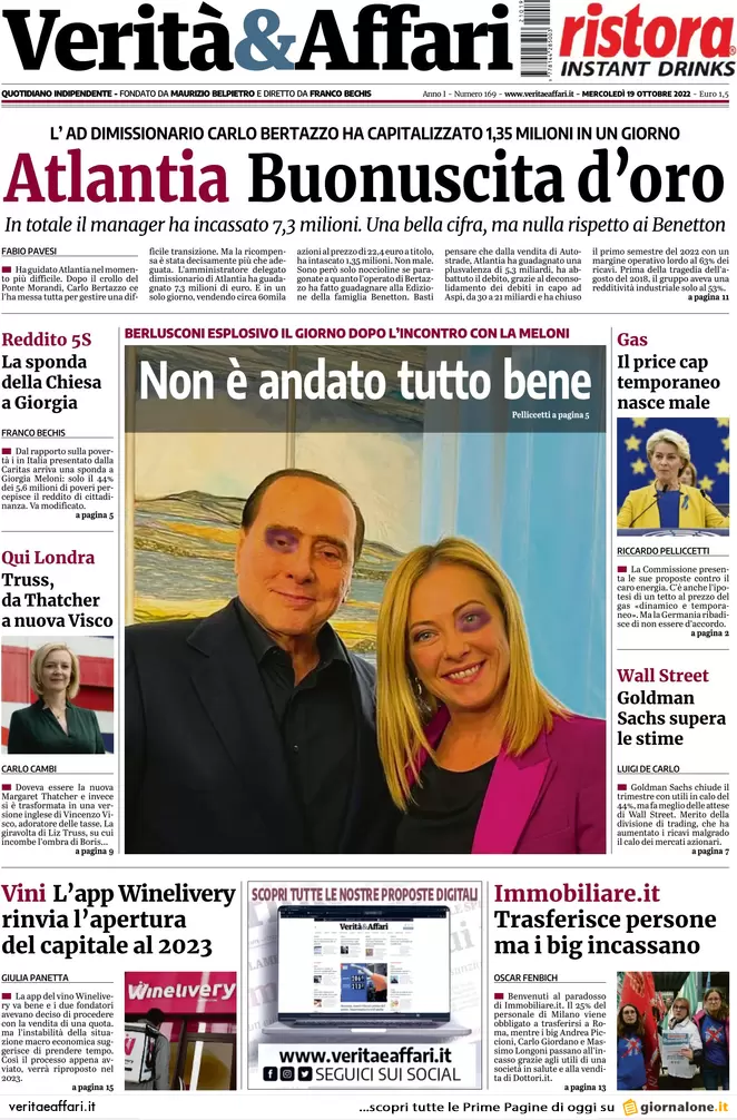 Prime pagine giornali economici 19 ottobre. Governo, ecco lo stralcio cartelle Prime pagine giornali economici 19 ottobre. Governo, ecco lo stralcio cartelle