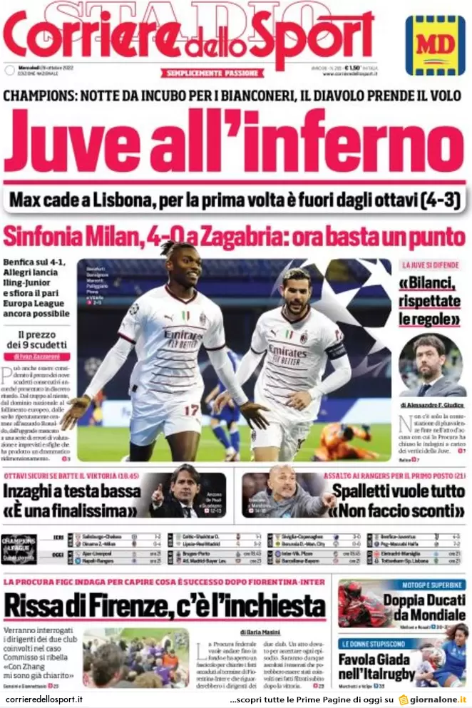 Prime pagine giornali 26 ottobre 2022. Viminale, stretta sulle Ong in mare