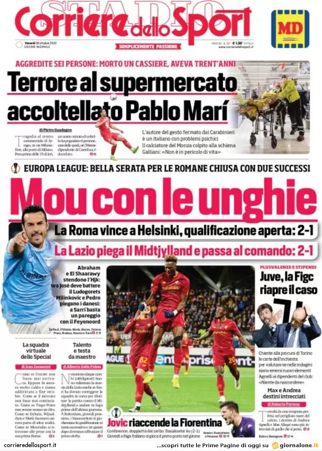 Prime pagine giornali 28 ottobre 2022. Dopo il contante il Pos: stop obbligo