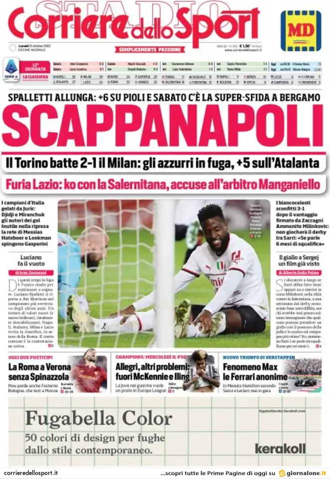 Prime pagine giornali 31 ottobre 2022. Padre uccide figlia, giù dal 3° piano