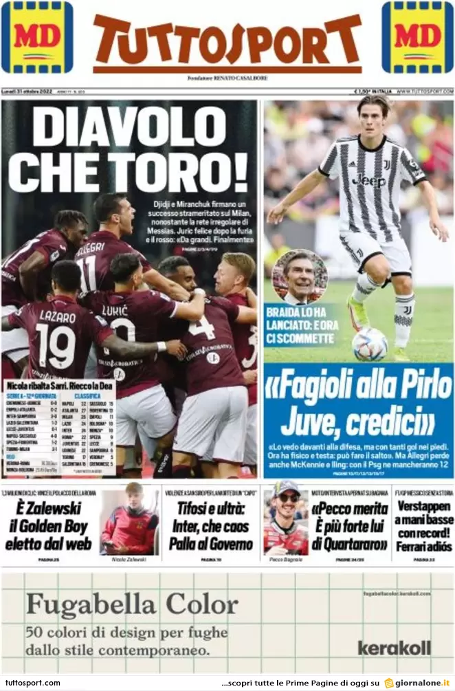 Prime pagine giornali 31 ottobre 2022. Padre uccide figlia, giù dal 3° piano Prime pagine giornali 31 ottobre 2022. Padre uccide figlia, giù dal 3° piano