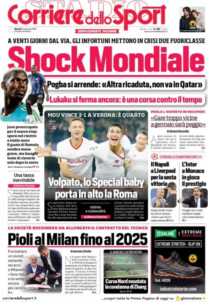 Prime pagine giornali 1 novembre 2022. Foggia, tredicenne stuprata dal branco