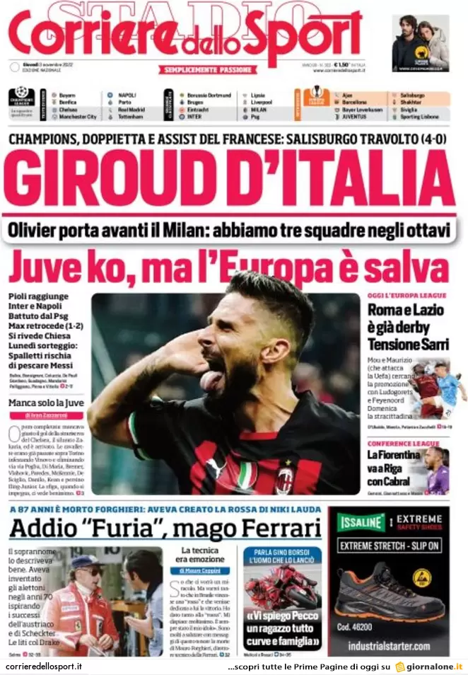 Prime pagine giornali 3 novembre 2022. Bollette, piano dell’Italia da 10 mld