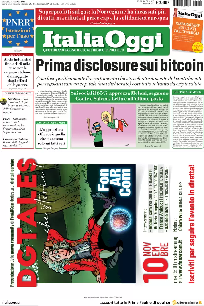 Prime pagine giornali economici 3 novembre. Auto, vendite di ottobre: +14,6% Prime pagine giornali economici 3 novembre. Auto, vendite di ottobre: +14,6%