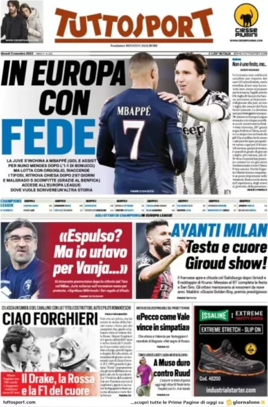 Prime pagine giornali 3 novembre 2022. Bollette, piano dell’Italia da 10 mld