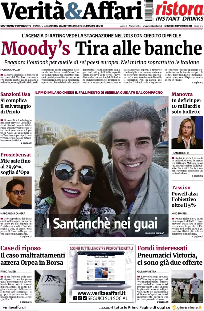 Prime pagine giornali economici 3 novembre. Auto, vendite di ottobre: +14,6% Prime pagine giornali economici 3 novembre. Auto, vendite di ottobre: +14,6%