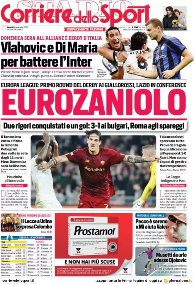 Prime pagine giornali 4 novembre 2022. Dietrofront sui no-vax, multe in arrivo