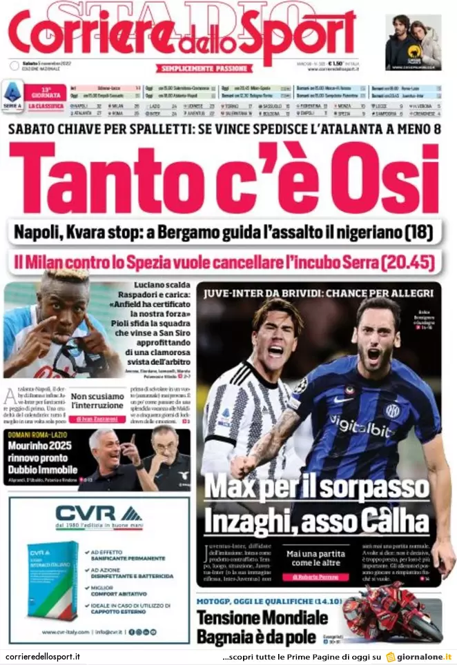 Prime pagine giornali 5 novembre 2022. Il nodo delle navi Ong e bazooka Meloni