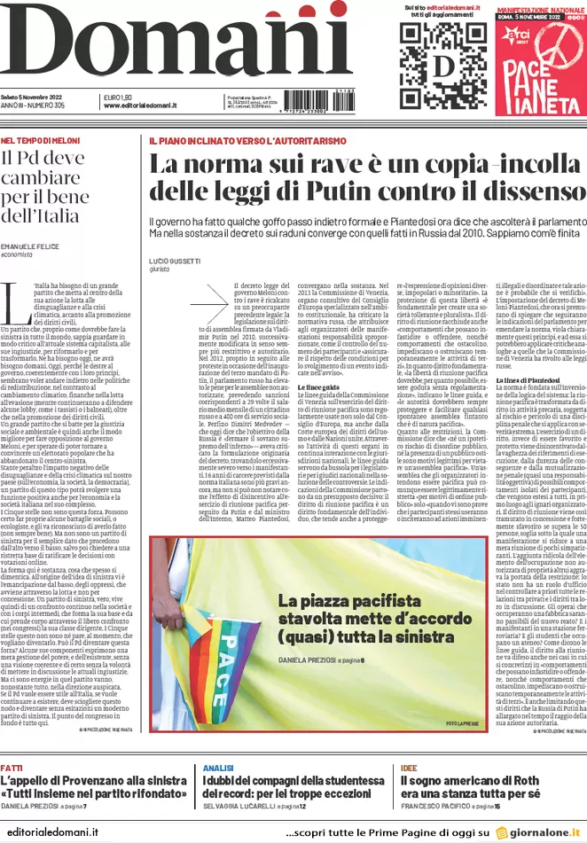 Prime pagine giornali 5 novembre 2022. Il nodo delle navi Ong e bazooka Meloni