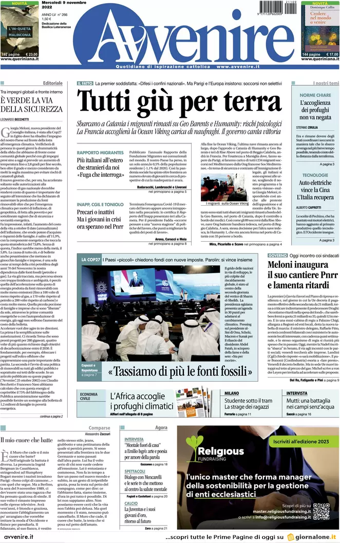 Prime pagine giornali 9 novembre 2022. Lazio, il Pd va con Calenda e Renzi Prime pagine giornali 9 novembre 2022. Lazio, il Pd va con Calenda e Renzi