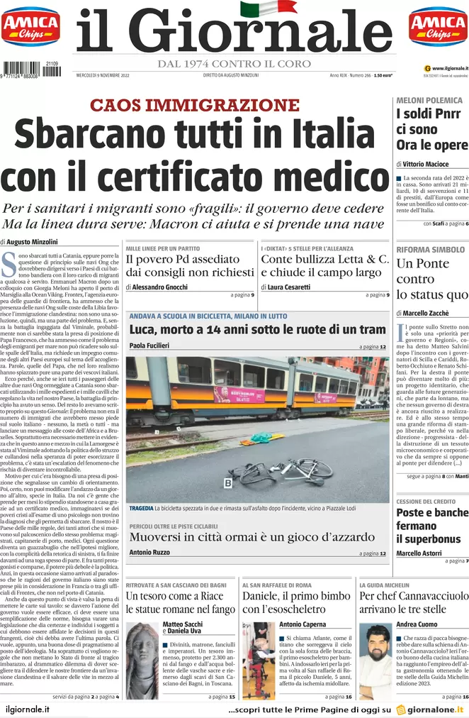 Prime pagine giornali 9 novembre 2022. Lazio, il Pd va con Calenda e Renzi Prime pagine giornali 9 novembre 2022. Lazio, il Pd va con Calenda e Renzi