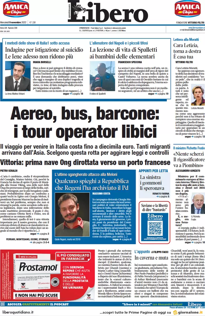 Prime pagine giornali 9 novembre 2022. Lazio, il Pd va con Calenda e Renzi Prime pagine giornali 9 novembre 2022. Lazio, il Pd va con Calenda e Renzi