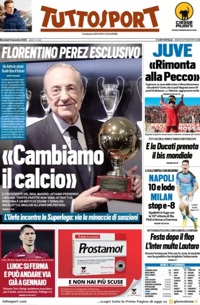 Prime pagine giornali 9 novembre 2022. Lazio, il Pd va con Calenda e Renzi