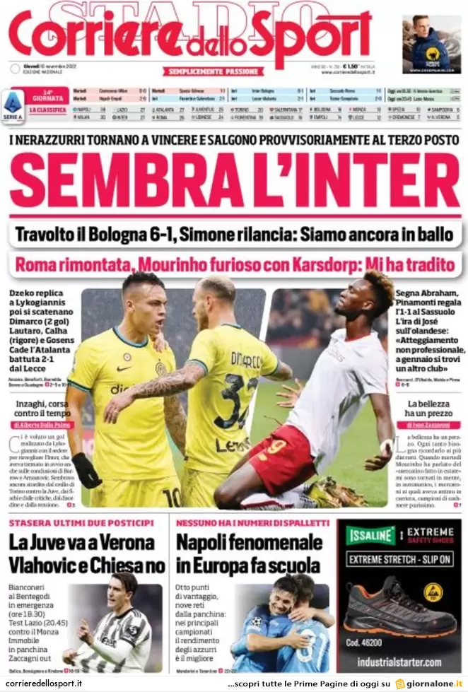 Prime pagine giornali 10 novembre 2022. Caro bollette, aiuti solo per 3 mesi