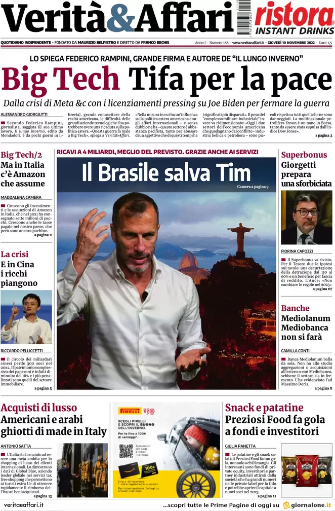 Prime pagine giornali economici 10 novembre. L’Ue insiste con l’Italia sul Mes