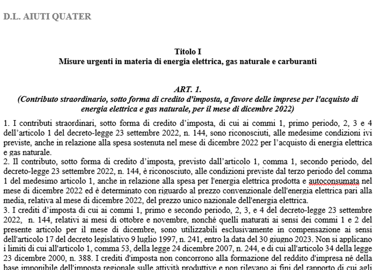 Galleria foto 'Bollette a rate, tetto al contante, sconto benzina: il testo del Decreto' - foto 1