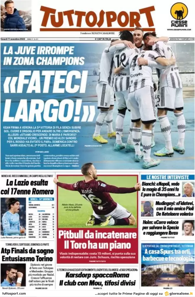 Prime pagine giornali 11 novembre 2022. Scuola, 100 € di aumento ai docenti