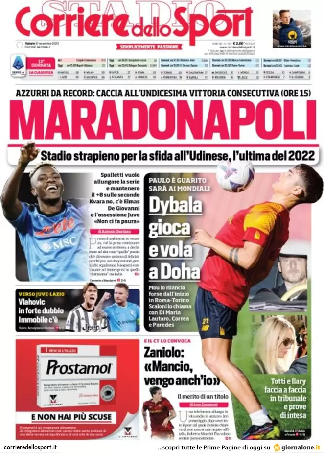 Prime pagine giornali 12 novembre 2022. Tensione Roma-Parigi, Kherson liberata