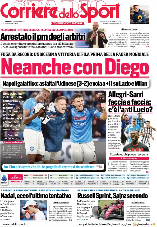 Prime pagine giornali 13 novembre 2022. Migranti, il Sud Europa con l’Italia