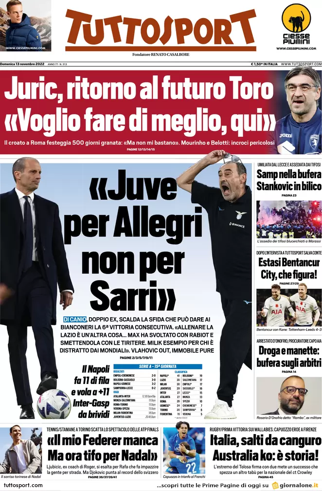 Prime pagine giornali 13 novembre 2022. Migranti, il Sud Europa con l’Italia