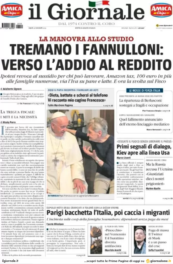 Prime pagine giornali 19 novembre 2022. Iva, reddito, autonomia: le misure