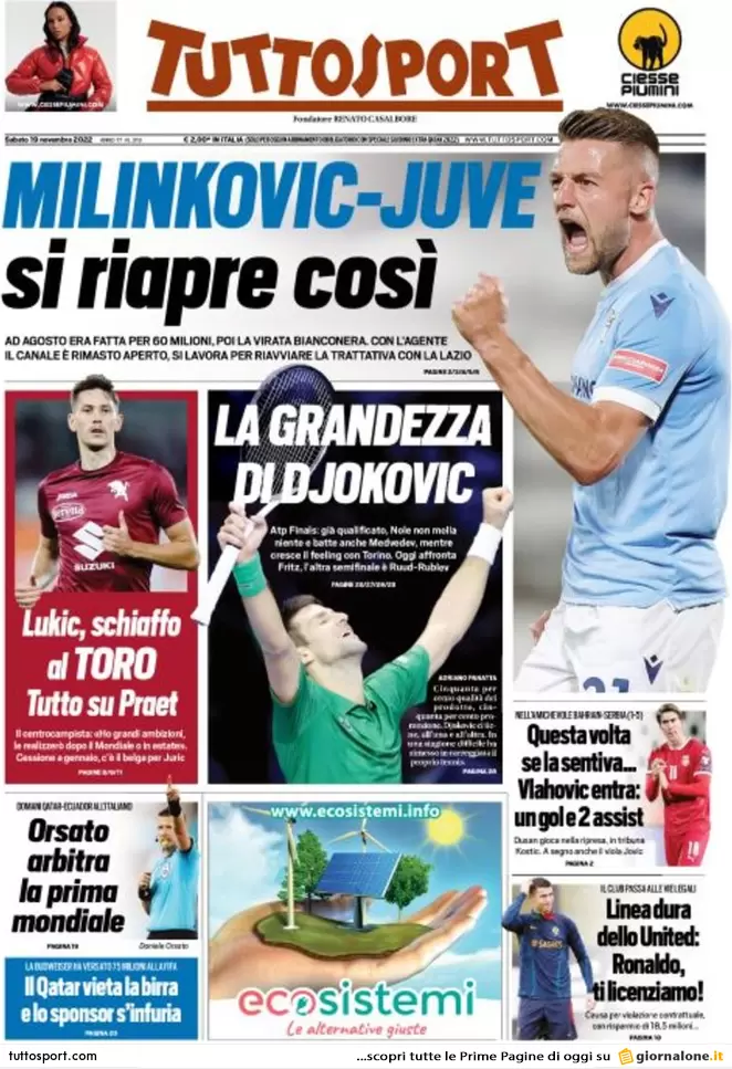 Prime pagine giornali 19 novembre 2022. Iva, reddito, autonomia: le misure