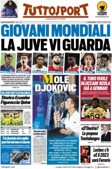 Prime pagine giornali 21 novembre 2022. Manovra, scontro sul taglio del Rdc