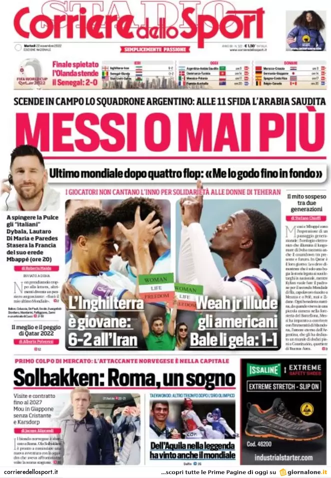 Prime pagine giornali 22 novembre 2022. La Chiesa tedesca sfida il Papa Prime pagine giornali 22 novembre 2022. La Chiesa tedesca sfida il Papa