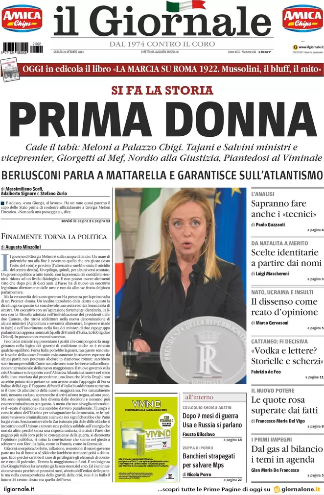 Prime pagine giornali 22 novembre 2022. La Chiesa tedesca sfida il Papa Prime pagine giornali 22 novembre 2022. La Chiesa tedesca sfida il Papa