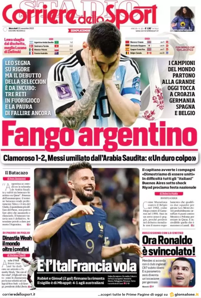 Prime pagine giornali 23 novembre 2022. Serial killer Roma, 600 € per la fuga Prime pagine giornali 23 novembre 2022. Serial killer Roma, 600 € per la fuga