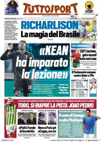 Prime pagine giornali 25 novembre 2022. Europa, Fdi e Lega difendono Orban