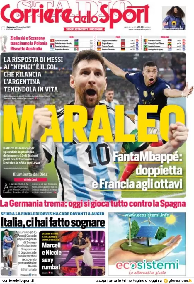 Prime pagine giornali 27 novembre 2022. Tragedia Ischia e tagli alle scuole