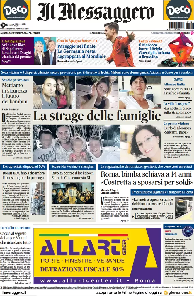 Prime pagine giornali 28 novembre 2022. Il mondo scolastico secondo Valditara Prime pagine giornali 28 novembre 2022. Il mondo scolastico secondo Valditara