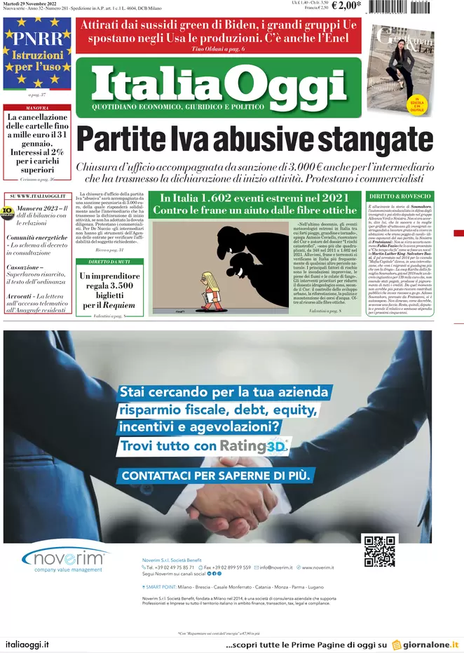 Prime pagine giornali economici 29 novembre. Borse giù, petrolio ai minimi Prime pagine giornali economici 29 novembre. Borse giù, petrolio ai minimi