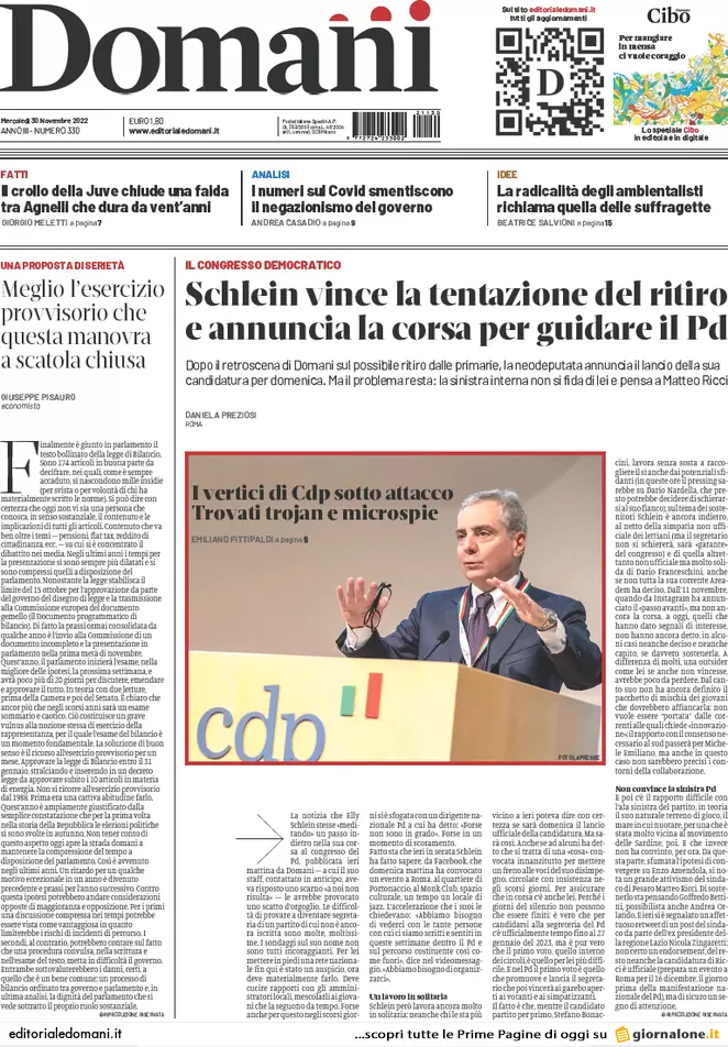 Prime pagine giornali 30 novembre 2022. Saremo costretti alla Sanità privata