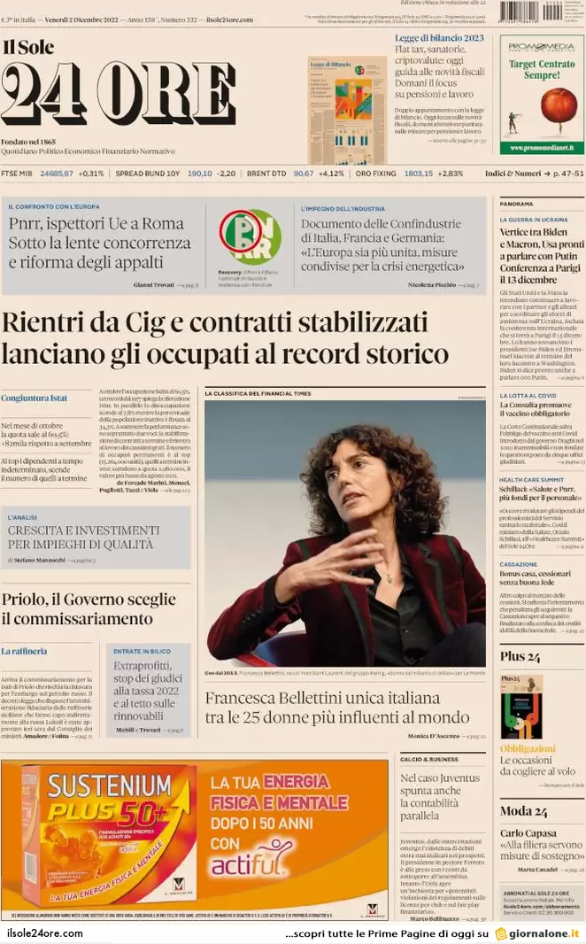Prime pagine giornali 2 dicembre 2022. Tagli alla scuola, chiusi 700 istituti