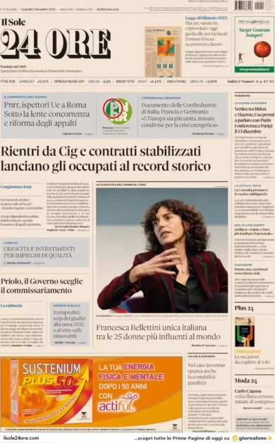 Prime pagine giornali economici 2 dicembre. Lukoil, il salvataggio di Stato