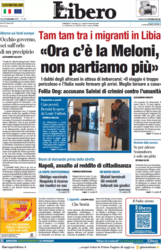 Prime pagine giornali 2 dicembre 2022. Tagli alla scuola, chiusi 700 istituti