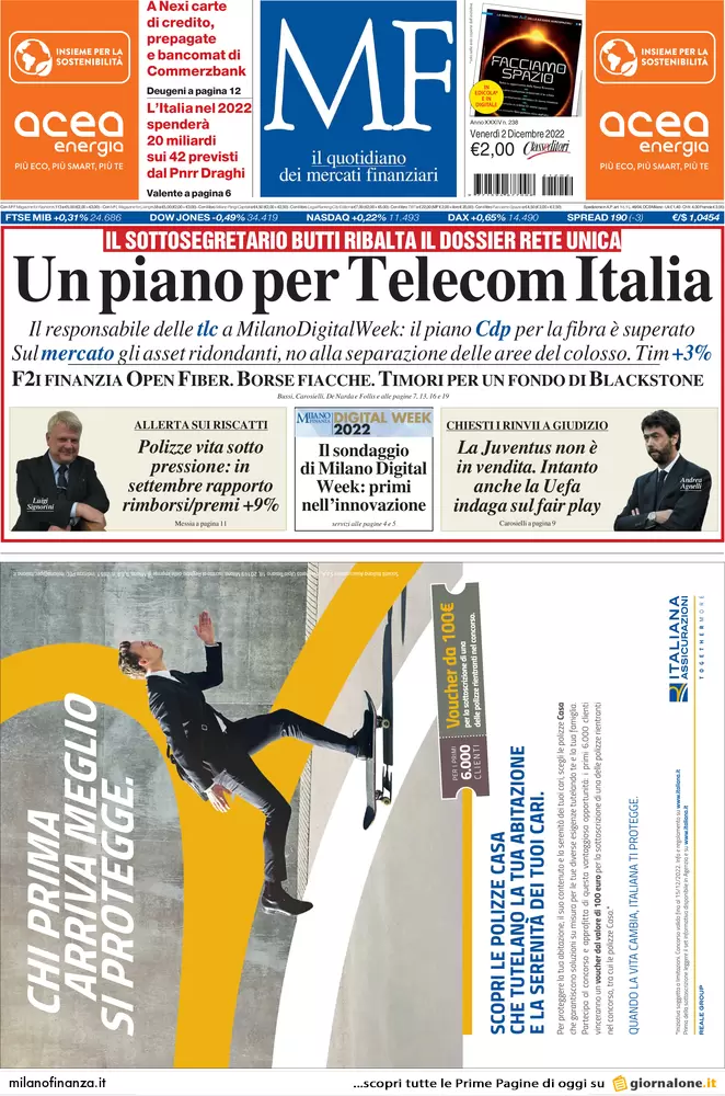 Prime pagine giornali economici 2 dicembre. Lukoil, il salvataggio di Stato