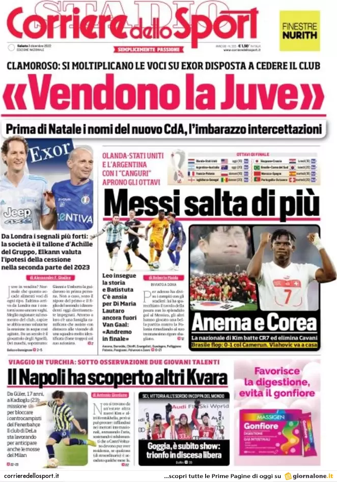 Prime pagine giornali 3 dicembre 2022. Allarme evasione e stangata sul gas Prime pagine giornali 3 dicembre 2022. Allarme evasione e stangata sul gas