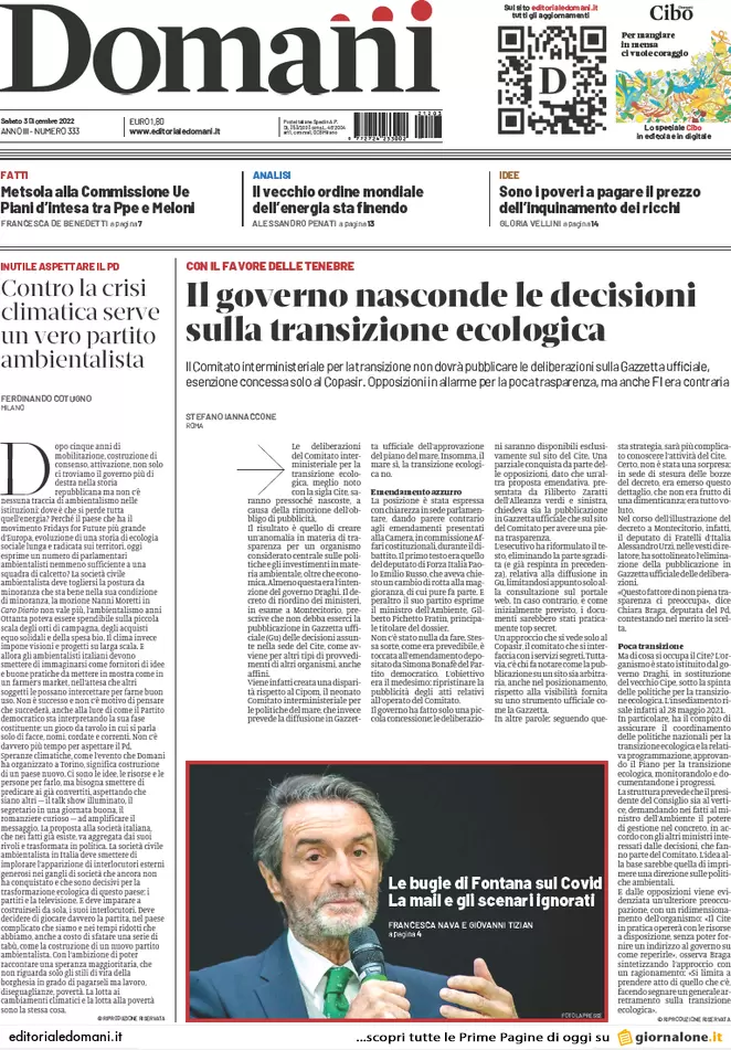 Prime pagine giornali 3 dicembre 2022. Allarme evasione e stangata sul gas Prime pagine giornali 3 dicembre 2022. Allarme evasione e stangata sul gas