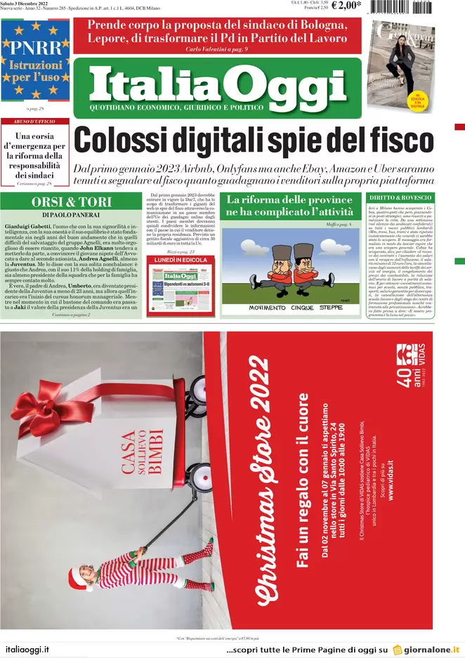 Prime pagine giornali economici 3 dicembre. Parte il termovalorizzatore a Roma